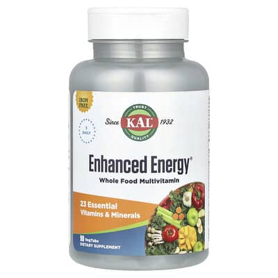 KAL, Boost Energy®, Whole Food Multivitamin, Iron Free, 90 Vegetarian Tablets
