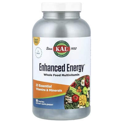 KAL, Boost Energy®, Whole Food Multivitamin, Iron Free, 180 Vegetarian Tablets