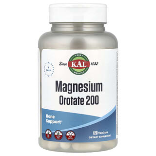 KAL, Orotato di magnesio 200, 200 mg, 120 capsule vegetali (50 mg per capsula)