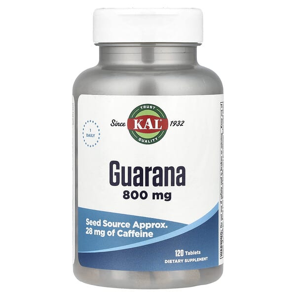KAL, Guarana, 800 mg, 120 Tablets
