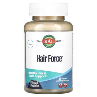 KAL, Hair Force, Biotine haute efficacité, 60 capsules végétariennes