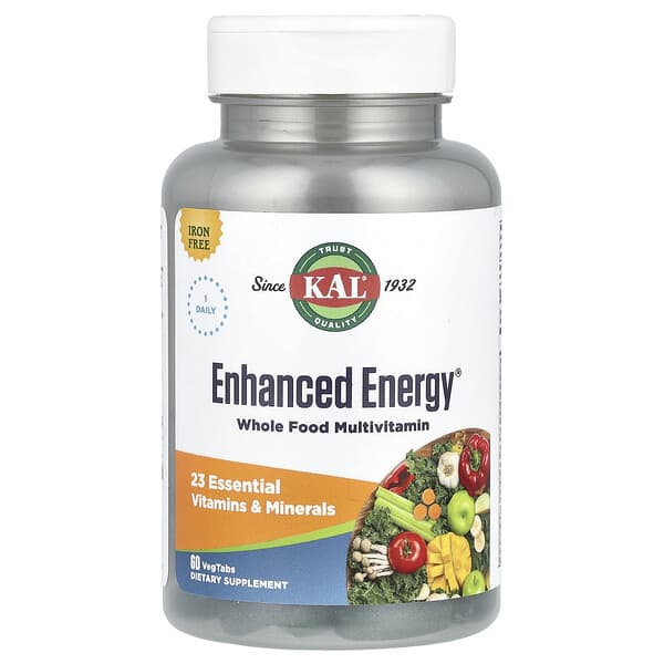Enhanced Energy®, Whole Food Multivitamin, Iron Free, 60 VegTab