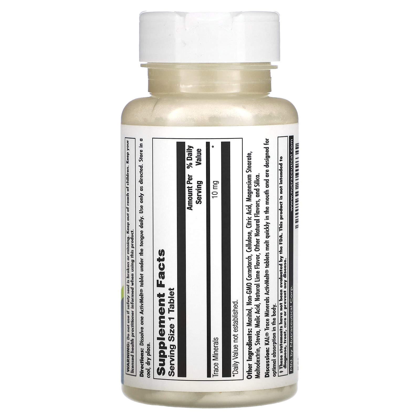 KAL, Trace Minerals, Lime, 10 mg, 90 Micro Tablets