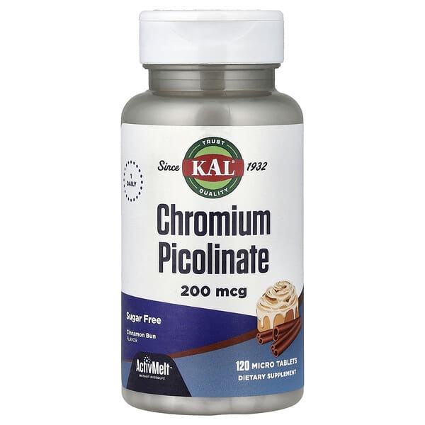 Chromium Picolinate, Cinnamon Bun, 200 mcg, 120 Micro Tablets