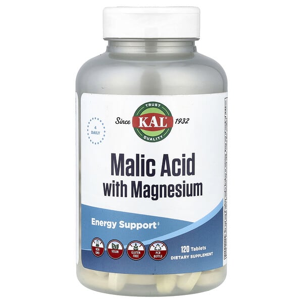 KAL Malic Acid with Magnesium, 120 Tablets