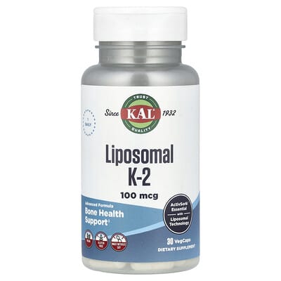 KAL, Liposomal K-2, 100 mcg, 30 vegetarian capsules