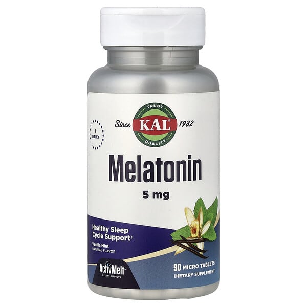 Melatonin, Vanilla Mint, 90 Micro Tablets