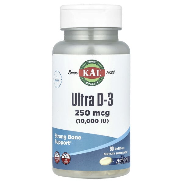 Ultra D-3, 250 mcg (10000 IU), 90 Softgels