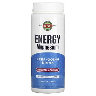 KAL, Magnésio para Energia, Bebida para Continuar ando, Limonada de Framboesa, 405 g (14,3 oz)