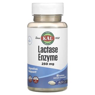 KAL, Enzima de lactasa, 125 mg, 60 cápsulas suaves