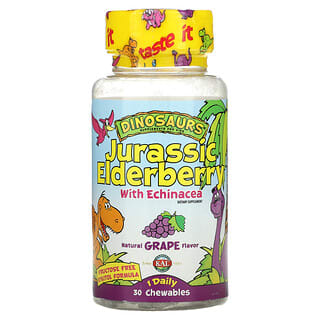 KAL, Dinosaurs, Jurassic Elderberry with Echinacea, Natural Grape, 30 Chewables