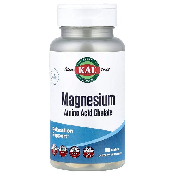 Magnesium Amino Acid Chelate, 100 Tablets