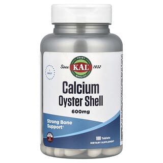 KAL, Calcium Oyster Shell, 600 mg, 100 Tablets