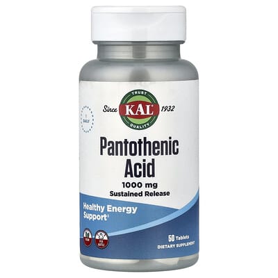 KAL, Pantothenic Acid, 1000 mg, 50 Tablets