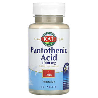 KAL, Acide pantothénique, 1000 mg, 50 comprimés