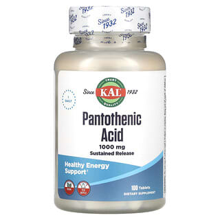 KAL, Acide pantothénique, 1000 mg, 100 comprimés