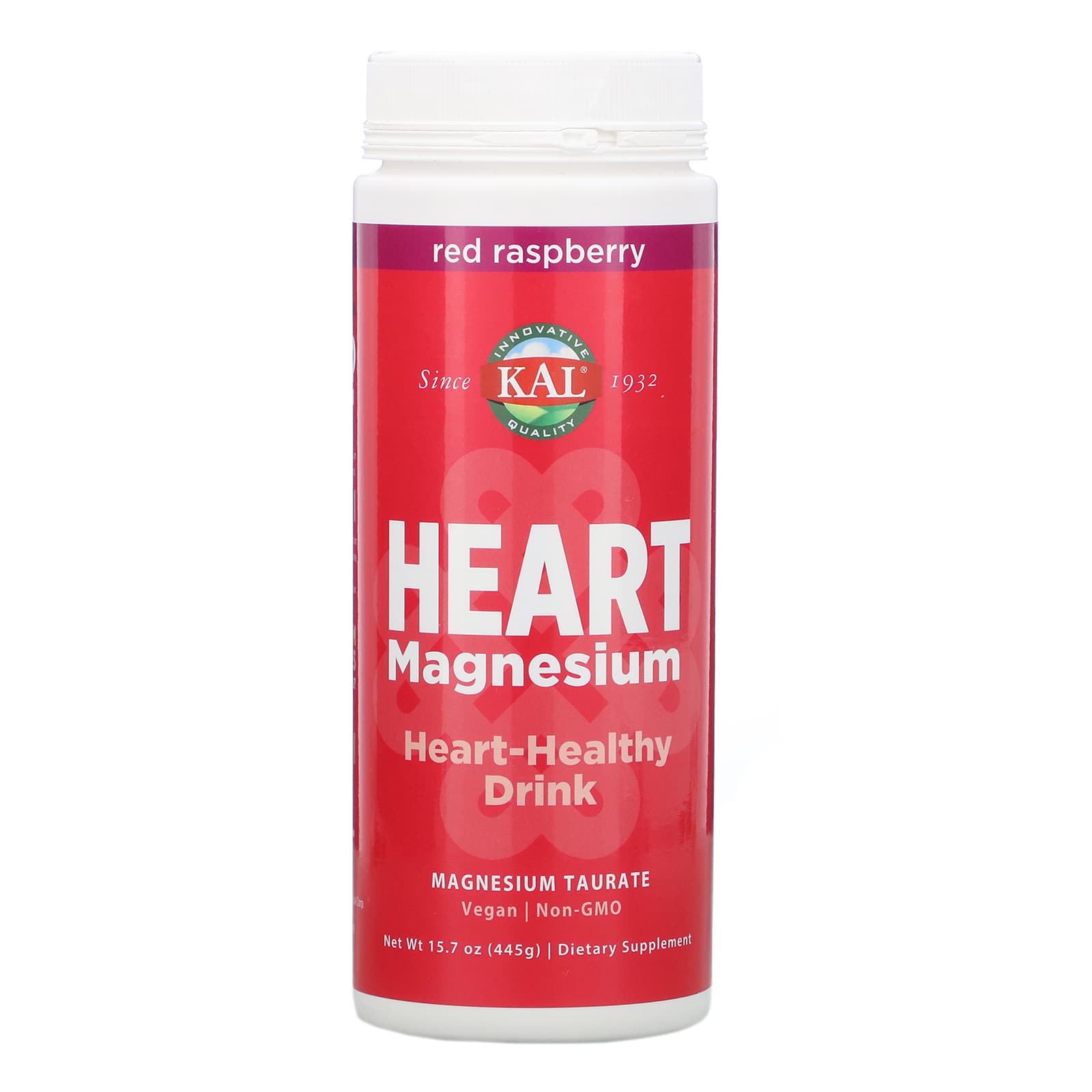 KAL, Heart Magnesium, HeartHealthy Drink, Red Raspberry, 15.7 oz (445 g)