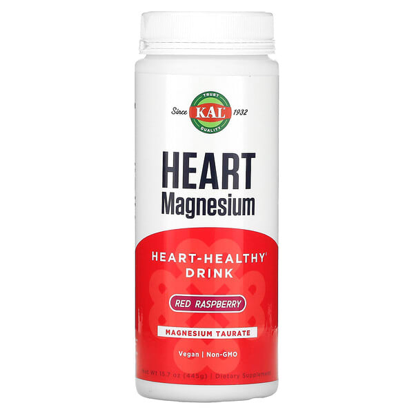 KAL, Heart Magnesium, HeartHealthy Drink, Red Raspberry, 15.7 oz (445 g)