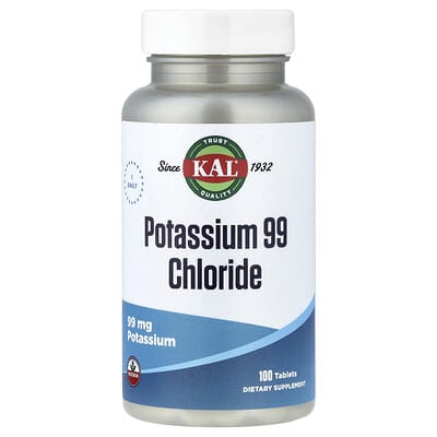 KAL, Potassium Chloride, 99 mg, 100 Tablets