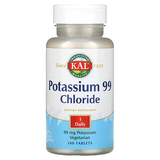 KAL, Cloruro de potasio 99, 99 mg, 100 tabletas