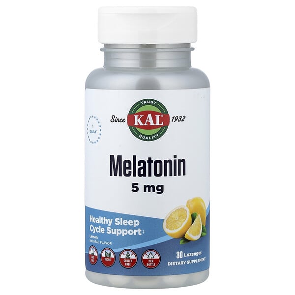 KAL, Melatonina, Limón, 30 pastillas