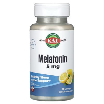 KAL, Melatonin, Lemon, 5 mg, 60 Tablets