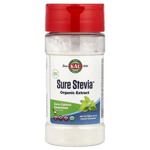 KAL, 유기농 Sure Stevia™ 추출물, 40g(1.3oz)