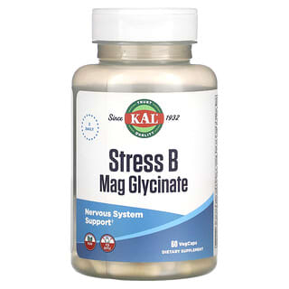 KAL‏, Stress B Mag Glycinate, מגנזיום גליצינאט, 60 כמוסות צמחיות