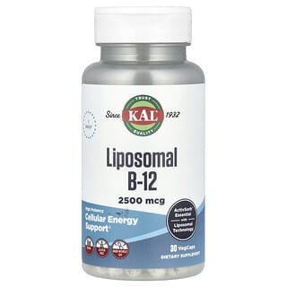 KAL, Liposomal B-12, High Potency, liposomales B12, hohe Potenz, 2.500 mcg, 30 pflanzliche Kapseln