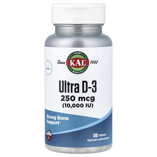 KAL, Ultra D-3，250 微克（10000 國際單位），120 片