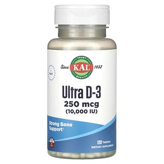 KAL, Ultra D-3, 250 mcg (10.000 IU), 120 Tabletten