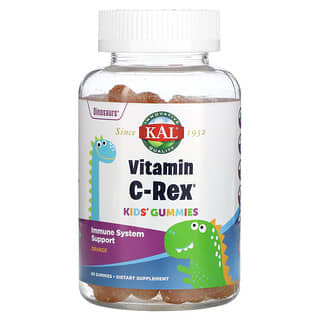 KAL, Vitamin C-Rex（ビタミンCレックス）子ども用グミ、オレンジ味、グミ60粒