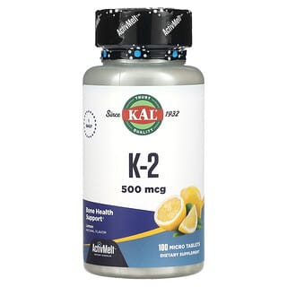 KAL, K-2, Limão, 500 mcg, 100 Microcomprimidos