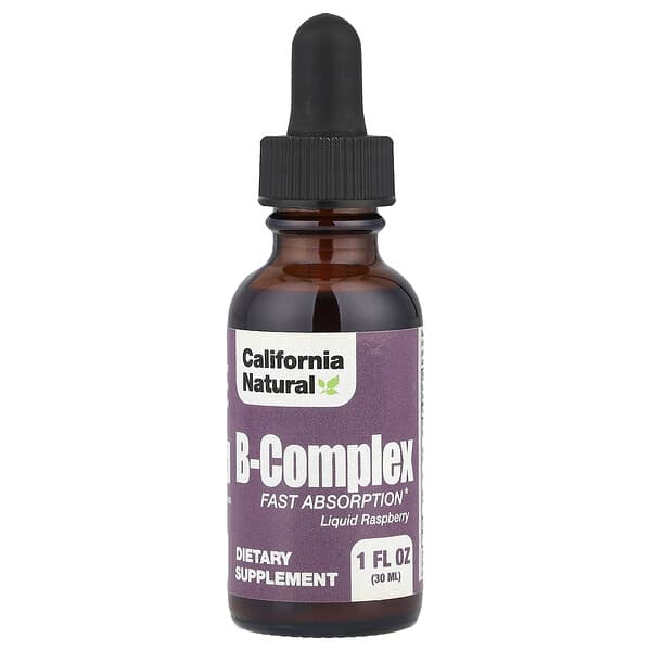 California Natural B-Complex, Raspberry, 1 oz (30 ml)