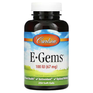 Carlson Labs, E-Gems, 67 мг (100 МЕ), 250 капсул