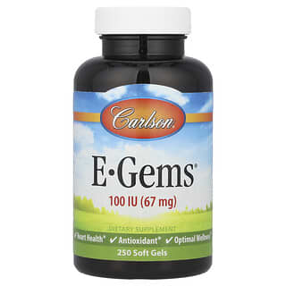 كارلسون‏, E-Gems® ، 67 ملجم (100 وحدة دولية) ، 250 كبسولة هلامية