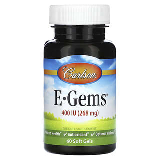 Carlson, E-Gems, 400 МЕ (268 мг), 60 мягких таблеток