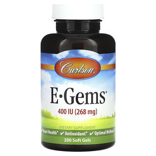 Carlson, E Gems, 400 UI (268 mg), 200 cápsulas blandas