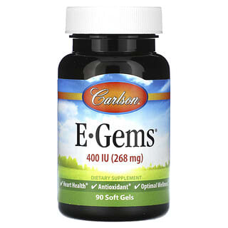 Carlson, E-Gems, 268 mg (400 UI), 90 Cápsulas Softgel