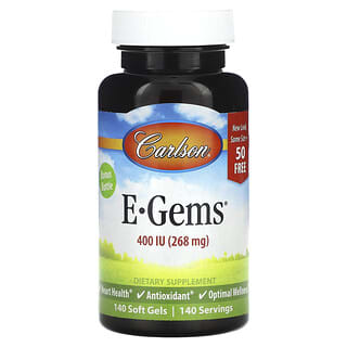 Carlson, E-Gems, 268 mg (400 UI), 140 cápsulas blandas