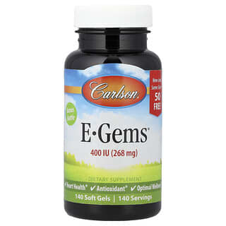 Carlson, E-Gems®, 268 mg (400 IU), 140 Soft Gels