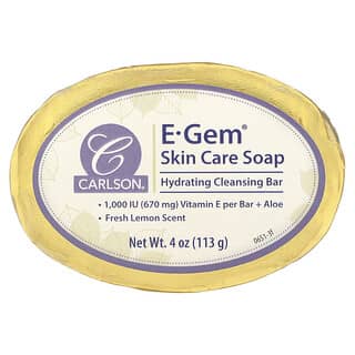 Carlson‏, E-Gem, סבון מוצק לטיפוח העור, לימון טרי, 113 גרם (4 אונקיות)
