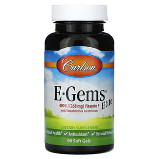 Carlson, E-Gems Elite, 400 UI (268 mg), 60 Cápsulas Softgel