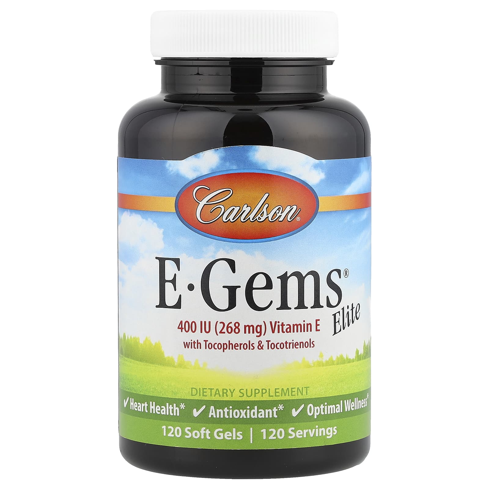 Carlson E-Gems Elite, Vitamin E with Tocopherols & Tocotrienols – 120 capsules molles de Carlson
