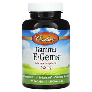 Carlson‏, "Gamma E-Gms, מכיל 465 מ""ג, 120 כמוסות רכות."