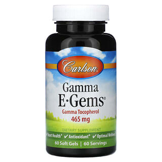 Carlson‏, "Gamma E-Gems, מכיל 465 מ""ג, 60 כמוסות רכות."