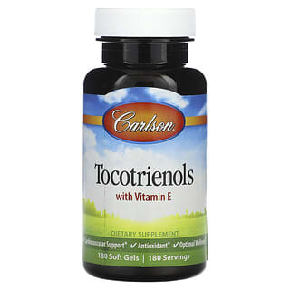 Carlson, トコトリエノール、天然ビタミンE配合、ソフトジェル 180 錠