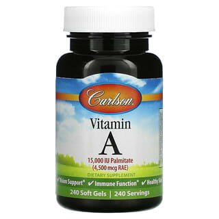 Carlson, Vitamine A, 15 000 UI, 240 capsules molles