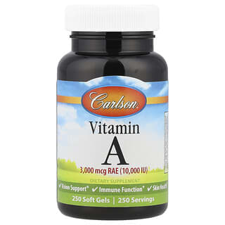 Carlson, Vitamine A, 10 000 UI, 250 capsules molles