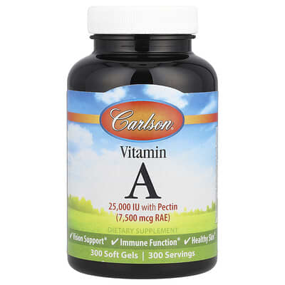 Carlson, Vitamins, 25,000 IU, 300 Softgels